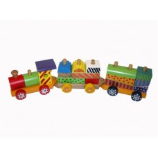 Colourful Wooden Block Train Colourful Wooden Block Train